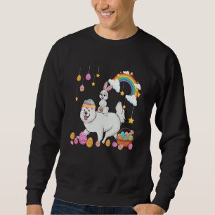 Bunny Riding Samoyed Easter Day Costume Owner Hunt Sweatshirt