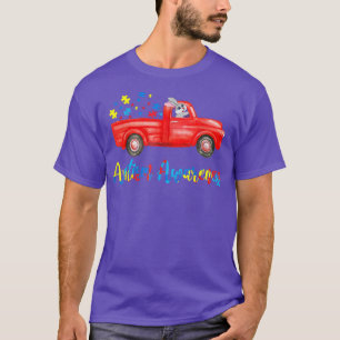 Bunny Riding Truck Cute Bunny Autism Awareness  T-Shirt