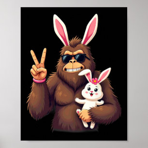 Bunny Sasquatch Bigfoot Sungles Easter 1  Poster