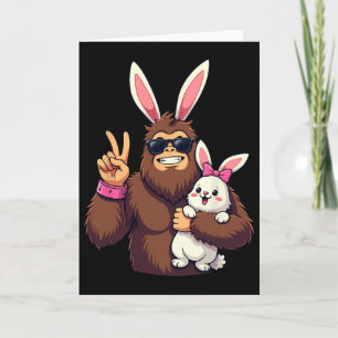 Bunny Sasquatch Bigfoot Sungles Easter Card
