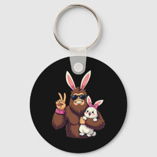 Bunny Sasquatch Bigfoot Sungles Easter Key Ring