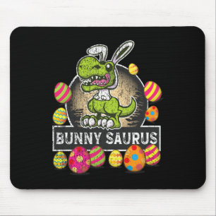 Bunny Saurus Trex Happy Eastrawr Bunny Dino Kids B Mouse Pad