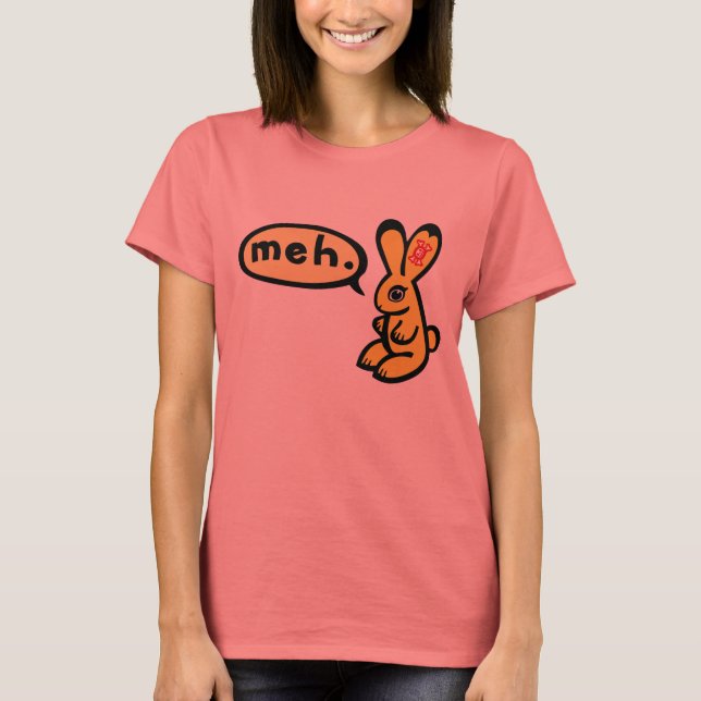Bunny Says "Meh" T-Shirt (Front)