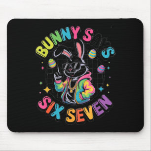 Bunny says six seven 67 easter meme men women mouse pad