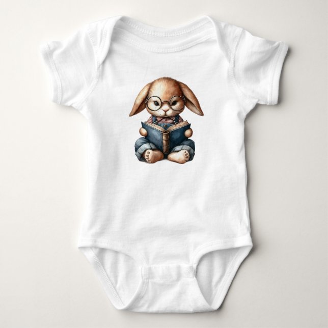 Bunny Scholar   Baby Bodysuit (Front)