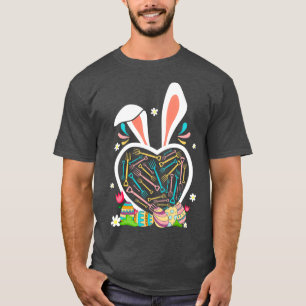 Bunny School Farmer Lover Student Teacher Easter D T-Shirt