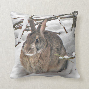 Bunny Seeking Shelter Cushion