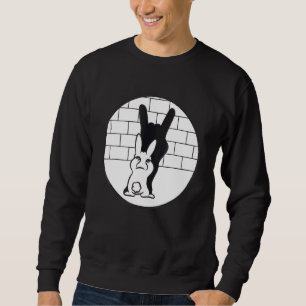Bunny Shadow Play Devil Horns Black And White Sweatshirt
