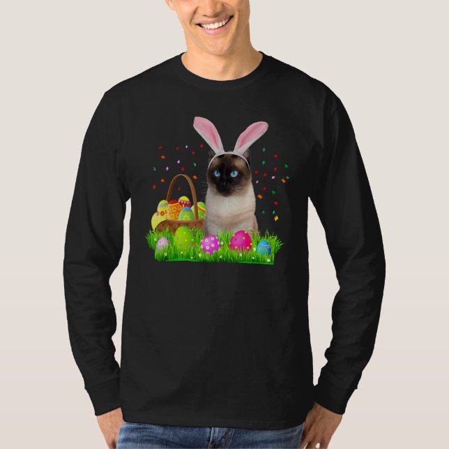Bunny Siamese Cat  Easter Siamese Cat T-Shirt (Front)