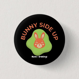 Bunny Side Up Retro Easter Egg Graphic Design 3 Cm Round Badge