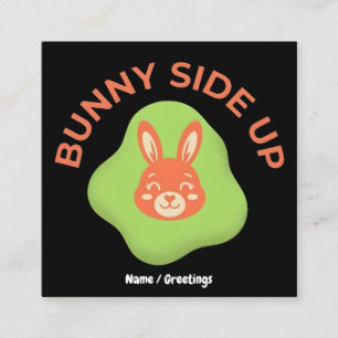 Bunny Side Up Retro Easter Egg Graphic Design  Square Business Card