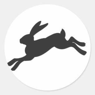 Bunny silhouette - Choose background color Classic Round Sticker