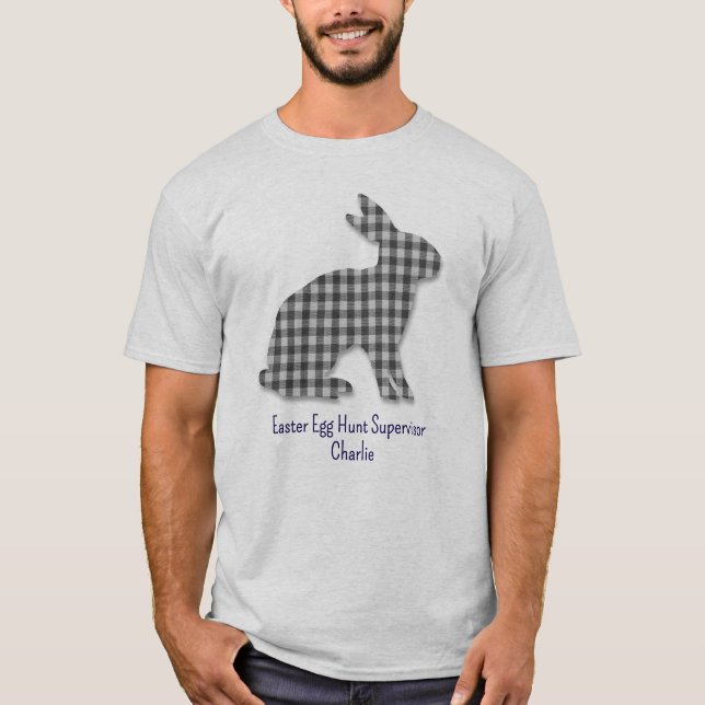 Bunny Silhouette, Easter Egg Hunt Supervisor Men's T-Shirt (Front)