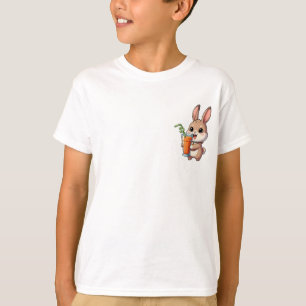 Bunny Sipping Carrot Juice Kids T-Shirt