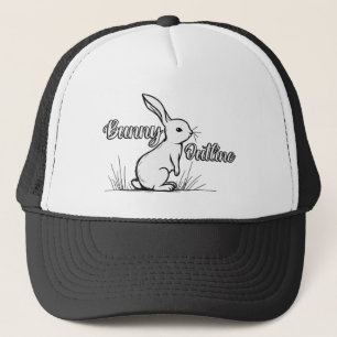 Bunny Sketch – Hand Drawn Rabbit Illustration cap