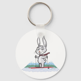Bunny Skiing Key Ring
