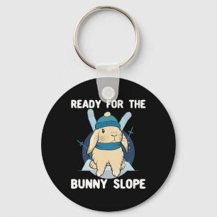 Bunny Slope Skiing Beginner Skier Snowboarding Key Ring
