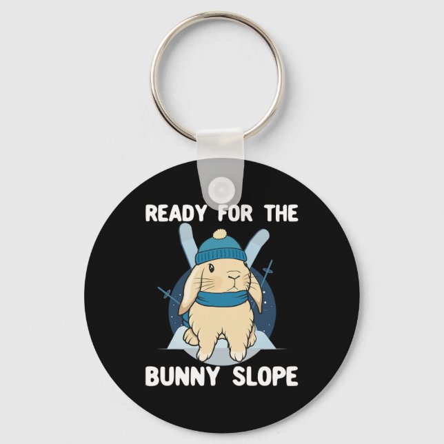 Bunny Slope Skiing Beginner Skier Snowboarding  Key Ring (Front)