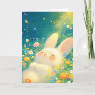 Bunny Slumber Among the Blossoms Card