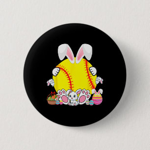 Bunny Softball Ball Costume Easter Player Fan Hunt 6 Cm Round Badge