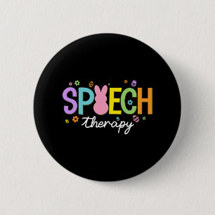Bunny Speech Therapist Slp Easter Day Speech Thera 6 Cm Round Badge