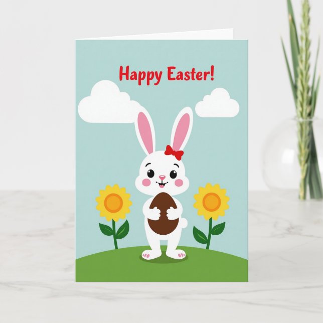 Bunny Springtime Scene Card (Front)