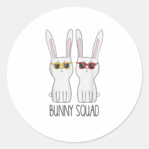 Bunny Squad Funny Cute Pet Rabbit Lover T Shirt Classic Round Sticker