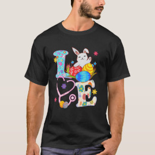 Bunny Stethoscope Scrub Nurse Life Easter Day Outf T-Shirt