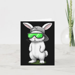 Bunny sunglasses cap cool rabbit pixel easter day card