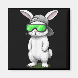 Bunny sunglasses cap cool rabbit pixel easter day magnet