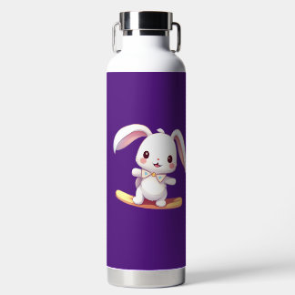 bunny surfing water bottle