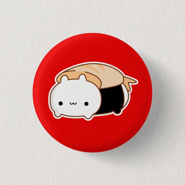 Bunny Sushi Roll Button *CHOOSE YOUR OWN SIZE (Front)