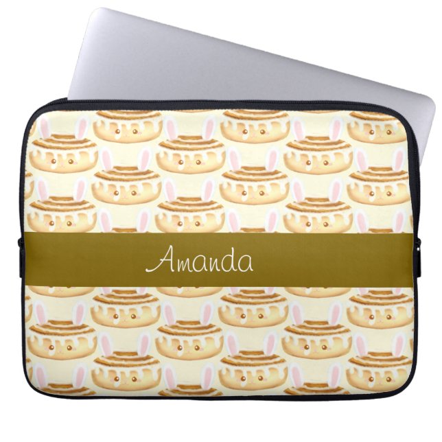 Bunny Sweet Dessert Cinnamon Bun Laptop Sleeve (Front)