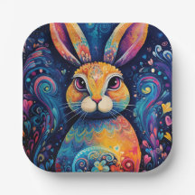 Bunny swirls and hearts Blue