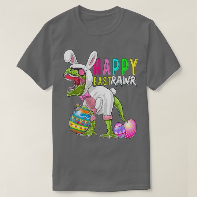 Bunny T Re Dinosaur Easter 2022 Happy EastRawr Cos T-Shirt (Design Front)