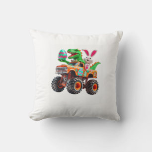 Bunny T-rex Easter Monster Truck Dino Funny Boys K Cushion