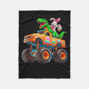 Bunny T-rex Easter Monster Truck Dino Funny Boys K Fleece Blanket