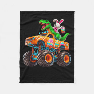 Bunny T-rex Easter Monster Truck Dino Funny Boys K Fleece Blanket