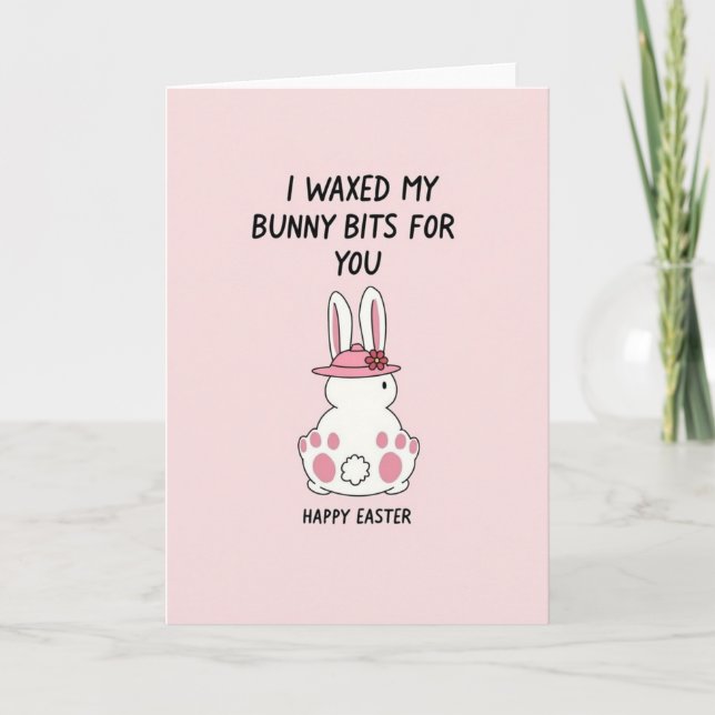 Bunny Tail Easter Funny Card (Front)