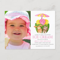 Bunny Teddy Bear Ice Cream Photo Birthday Party