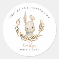 Bunny Thanks For Hopping By Girl Birthday Party