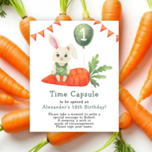 Bunny Time Capsule 1st birthday Poster