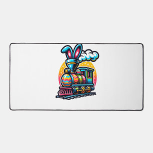 Bunny Train Railroad Easter Egg Kids Toddler Boys  Desk Mat