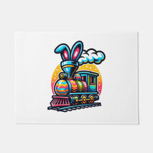 Bunny Train Railroad Easter Egg Kids Toddler Boys  Doormat