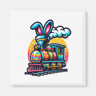 Bunny Train Railroad Easter Egg Kids Toddler Boys  Magnet