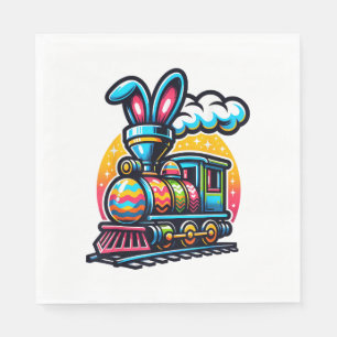 Bunny Train Railroad Easter Egg Kids Toddler Boys  Napkin