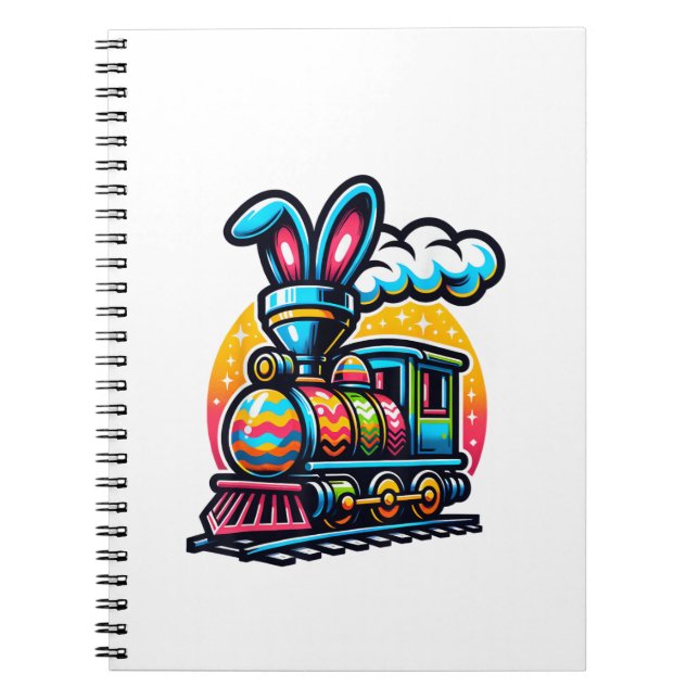 Bunny Train Railroad Easter Egg Kids Toddler Boys  Notebook (Front)