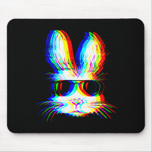 Bunny Trippy Varwave Easter Techno Rave Edm Music Mouse Pad