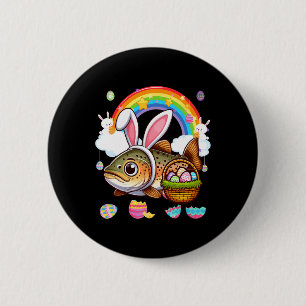 Bunny Trout Fish Easter Hunting Eggs Bysket Colorf 6 Cm Round Badge