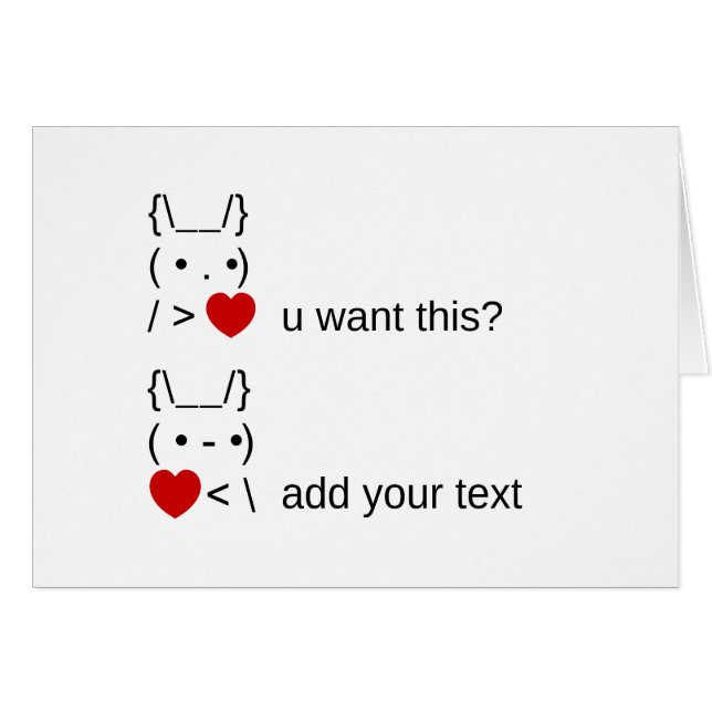 bunny u want this? / Customizable ASCII Text Art (Front Horizontal)